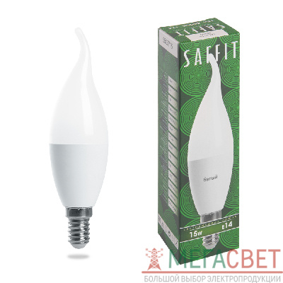 Лампа светодиодная SAFFIT SBC3715 Свеча на ветру E14 15W 4000K 55205