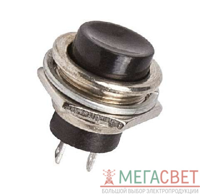 Выключатель-кнопка металл 220В 2А (2с) (ON)-OFF d16.2 черн. (RWD-306) Rexant 36-3350