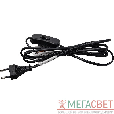 Сетевой шнур (с выключателем) черный, 2м, DM107 41151