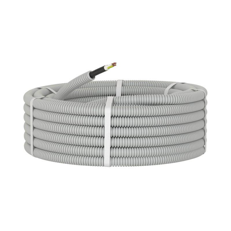 Труба гофрированная ПВХ гибкая d16мм с кабелем ВВГнг(А)-LS 3х1.5 РЭК ГОСТ+ сер. (уп.100м) DKC 9L916100 1
