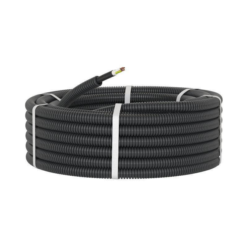 Труба гофрированная ПНД гибкая d16мм с кабелем ВВГнг(А)-LS 1.5х3 РЭК ГОСТ+ черн. (уп.25м) DKC 7L71625 1