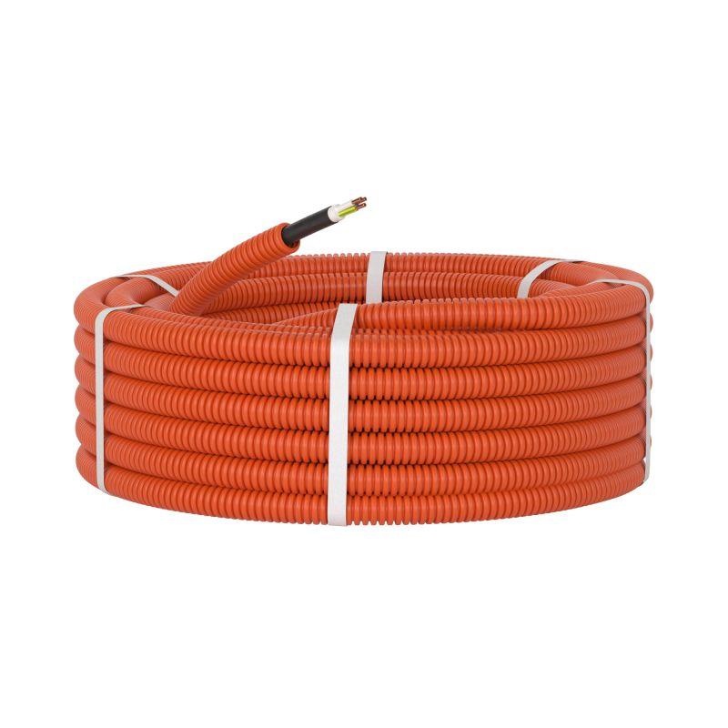 Труба гофрированная ПНД гибкая d16мм с кабелем ВВГнг(А)-LS 2.5х3 РЭК ГОСТ+ оранж. (уп.50м) DKC 7S91650 1