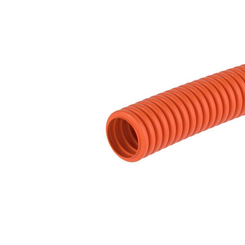 Труба гофрированная ПНД гибкая легкая d50мм без протяжки оранж. (уп.15м) DKC 70950 2