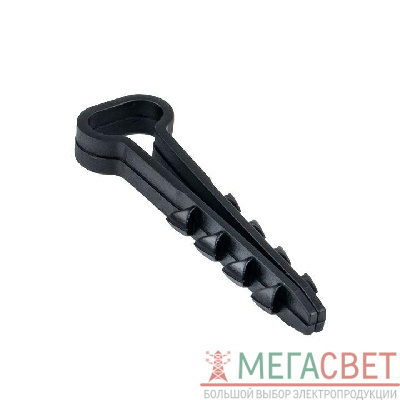 Дюбель-хомут d6х14мм для плоского кабеля черный (уп.10шт) PROxima EKF plc-cd-6х14b-r