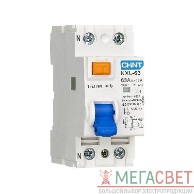Выключатель дифференциального тока (УЗО) 1п+N 63А 30мА тип AC 6кА NXL-63 (R) CHINT 280724