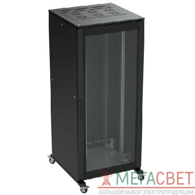 Шкаф напольный 47U 600х800 двери стекло/сплошная укомплектован вводом и заглушками RAL9005 DKC R5IT4768GSB