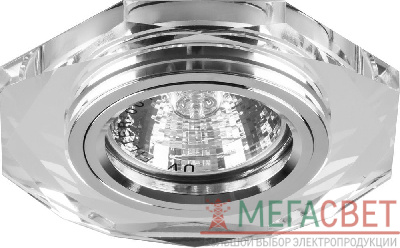 Светильник встраиваемый с белой LED подсветкой Feron 8020-2 потолочный MR16 G5.3 серебристый 28488