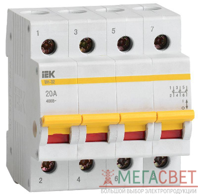 Выключатель нагрузки ВН-32 20А/4П IEK MNV10-4-020