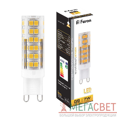 Лампа светодиодная Feron LB-433 G9 7W 2700K 25766