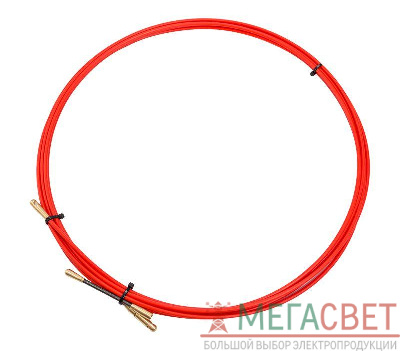 Протяжка кабельная (мини УЗК в бухте) 3м стеклопруток d3.5мм красн. Rexant 47-1003