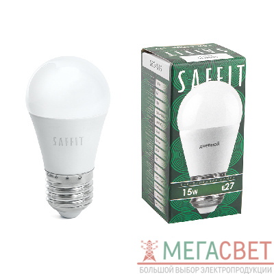 Лампа светодиодная SAFFIT SBG4515 Шарик E27 15W 230V 6400K 55214