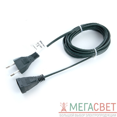 Сетевой шнур для гирлянд 3м, 2*0.5мм2. IP20, зеленый, DM303 41660