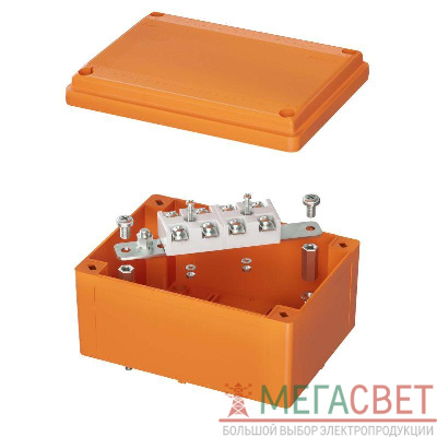 Коробка ответвительная FS 150х110х70мм 4р 450В 20А 10кв.мм нерж. контакт с гладкими стенками и клеммн. IP56 пластик. DKC FSK20410