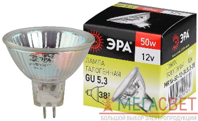Лампа галогенная GU5.3-MR16-50W-12V-Cl ЭРА C0027358