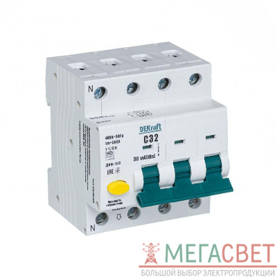 Выключатель автоматический дифференциального тока АВДТ 3Р+N 32А 30мА тип AC С ДИФ-103 6кА SchE 16215DEK