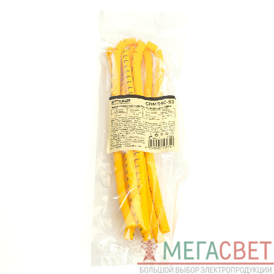 Набор кабель-маркеров "L,N,PE" STEKKER для провода сеч. до 6мм2, желтый CBMR40-S2 (DIY упак 6 отрез по30 шт) 49395