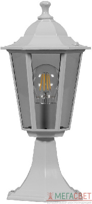 Светильник садово-парковый Feron 6204 шестигранный на постамент 100W E27 230V, белый 11069