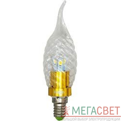 Лампа светодиодная, 6LED(3.5W) 230V E14 6400K золото, LB-78 25372