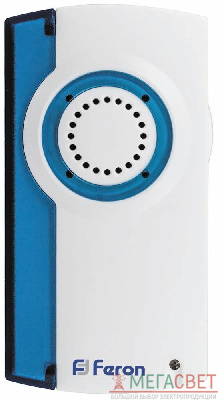 Звонок дверной беспроводной Feron E-370 Электрический 32 мелодии белый синий с питанием от батареек 23683