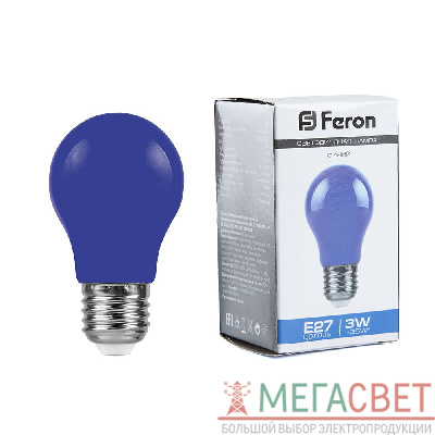 Лампа светодиодная Feron LB-375 E27 3W синий 25923