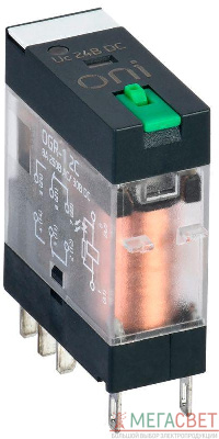 Реле общего назначения OGR-1 2C 24В DC с LED и тест. кнопкой ONI OGR-1-2C-DC24V-L-B