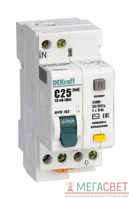 Выключатель автоматический дифференциального тока 2п (1P+N) C 16А 30мА тип AC 4.5кА ДИФ-102 2мод. SchE 16003DEK