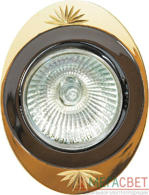 Светильник встраиваемый Feron DL250 потолочный MR16 G5.3 черный металлик-золото 17906