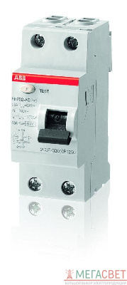 Выключатель дифференциального тока (УЗО) 2п 63А 30мА тип AC FH202 ABB 2CSF202004R1630