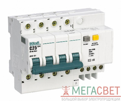 Выключатель автоматический дифференциального тока 4п C 16А 100мА тип AC 4.5кА ДИФ-101 SchE 15029DEK