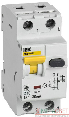Выключатель автоматический дифференциального тока C 10А 30мА АВДТ32EM ИЭК MVD14-1-010-C-030