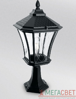 Светильник садово-парковый Feron PL4033 восьмигранный на постамент 60W 230V E27, черный 11414
