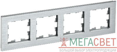 Рамка 4-м BRITE РУ-4-1-БрА металл алюм. IEK BR-M42-M-K47