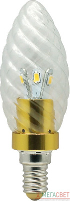 Лампа светодиодная, (3.5W) 230V E14 6400K золото, LB-77 25346