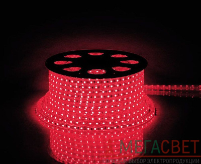 Cветодиодная LED лента Feron LS707, 60SMD(5050)/м 14.4Вт/м  50м IP65 220V красный 26245