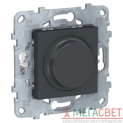 Светорегулятор UNICA NEW LED поворотно-нажимной универс. 5-200Вт антрацит SchE NU551454
