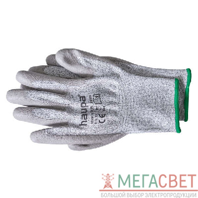 Перчатки с полиуретановым покрытием 5 степень защ. размер 9 сер. (пара) HAUPA 120304/9 0