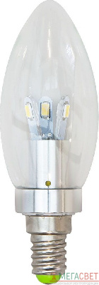 Лампа светодиодная, 6LED(3.5W) 230V E14 2700K хром, LB-70 25251