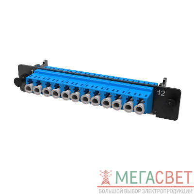 Планка адаптерная с установленными 6xLC Duplex адаптерами (aligned key)(цвет адаптера - синий) OS2 1/2 HU DKC RNAP6LHUS