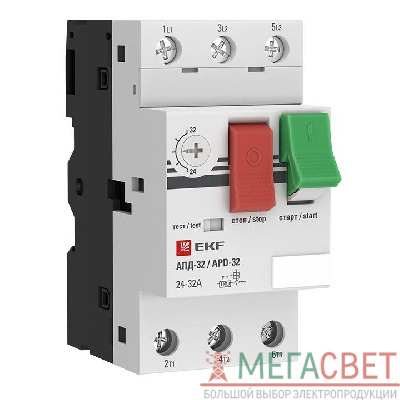 Выключатель автоматический для защиты двигателя АПД-32 0.16-0.25А EKF apd2-0.16-0.25