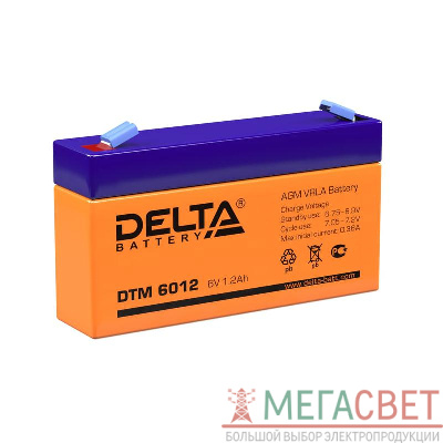 Аккумулятор UPS 6В 1.2А.ч Delta DTM 6012