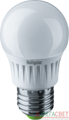 Лампа светодиодная 94 467 NLL-G45-7-230-2.7K-E27 7Вт шар 2700К тепл. бел. E27 500лм 176-264В Navigator 94467