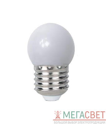 Лампа светодиодная PLED-ECO 1Вт G45 шар 3000К тепл. бел. E27 для Белт-лайт JazzWay 5040649