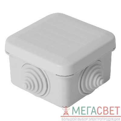 Коробка разветвительная STEKKER EBX10-34-55, 70*70*40мм, 4 ввода, IP55, светло-серая (GE41236) 39997