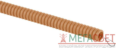 Труба гофрированная легкая ПВХ d20мм с протяжкой сосна (уп.25м) Эра Б0043212 0