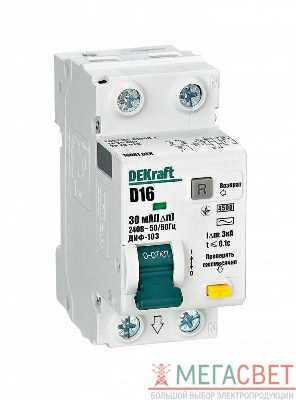 Выключатель автоматический дифференциального тока АВДТ 1Р+N 16А 30мА тип AC х-ка D ДИФ-103 4.5кА Sche 16061DEK