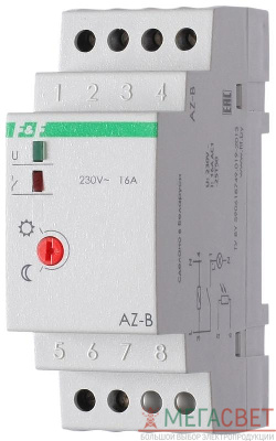 Фотореле AZ-B (выносной герметичный фотодатчик IP65 монтаж на DIN-рейке 2 модуля 230В 16А 1НО IP20)(аналог ФР-7Е) F&F EA01.001.009