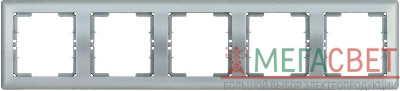 Рамка 5-м BOLERO РГ-5-БС горизонт. серебр. IEK EMB50-K23