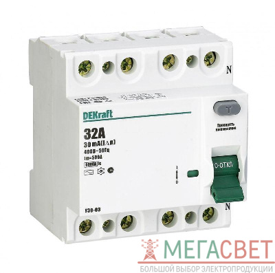 Выключатель дифференциального тока (УЗО) 4п 10А 30мА тип AC 6кА УЗО-03 SchE 14076DEK
