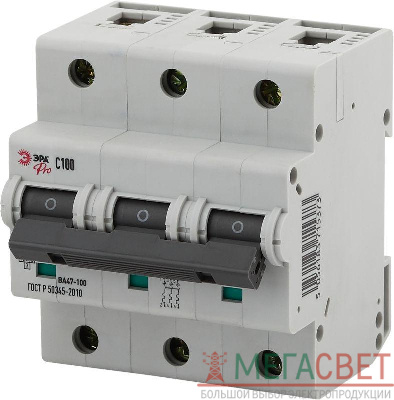 Выключатель автоматический модульный 3п C 100А ВА47-100 Pro NO-901-31 ЭРА Б0031792