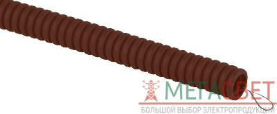Труба гофрированная легкая ПВХ d20мм с протяжкой дуб (уп.25м) Эра Б0043215 0